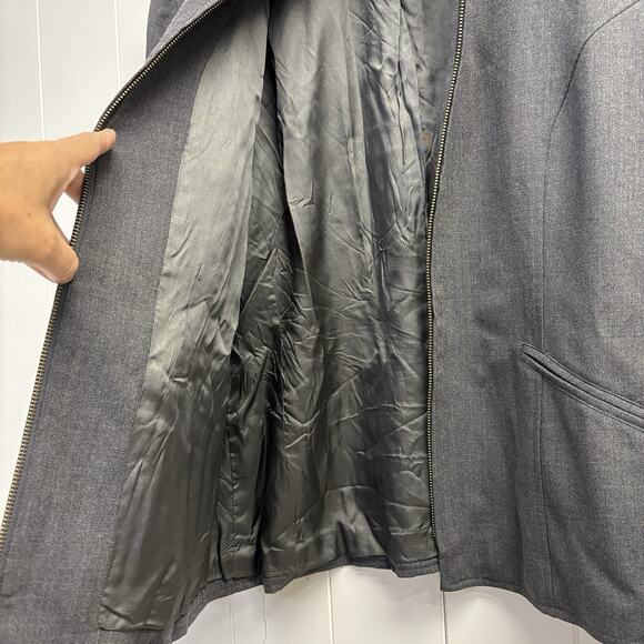 Lauren Ralph Lauren Womens Corpcore Career Worsted Wool Zip Blazer Size 12 Chic - Picture 8 of 8